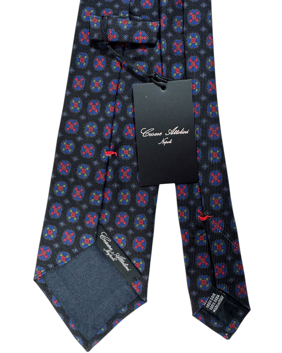 Cesare Attolini Tie Black Red Navy Green SALE