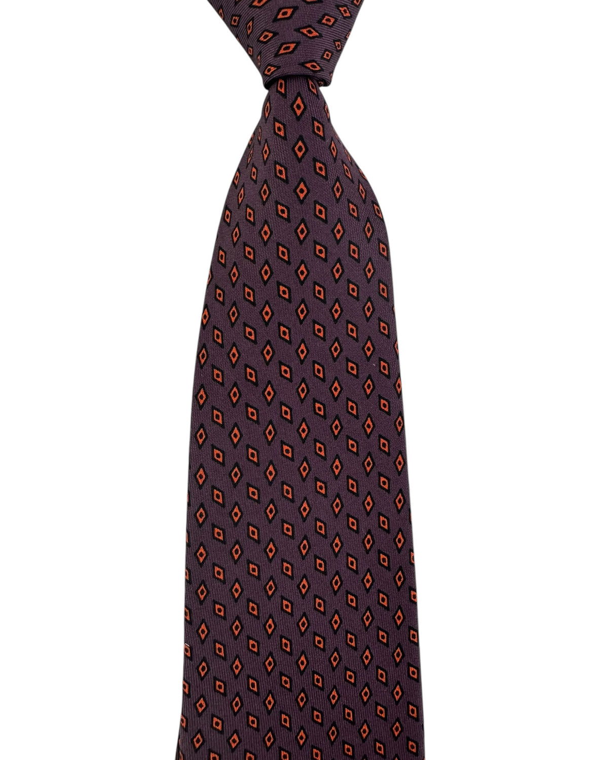 Genuine  Attolini Silk Tie Maroon Geometric