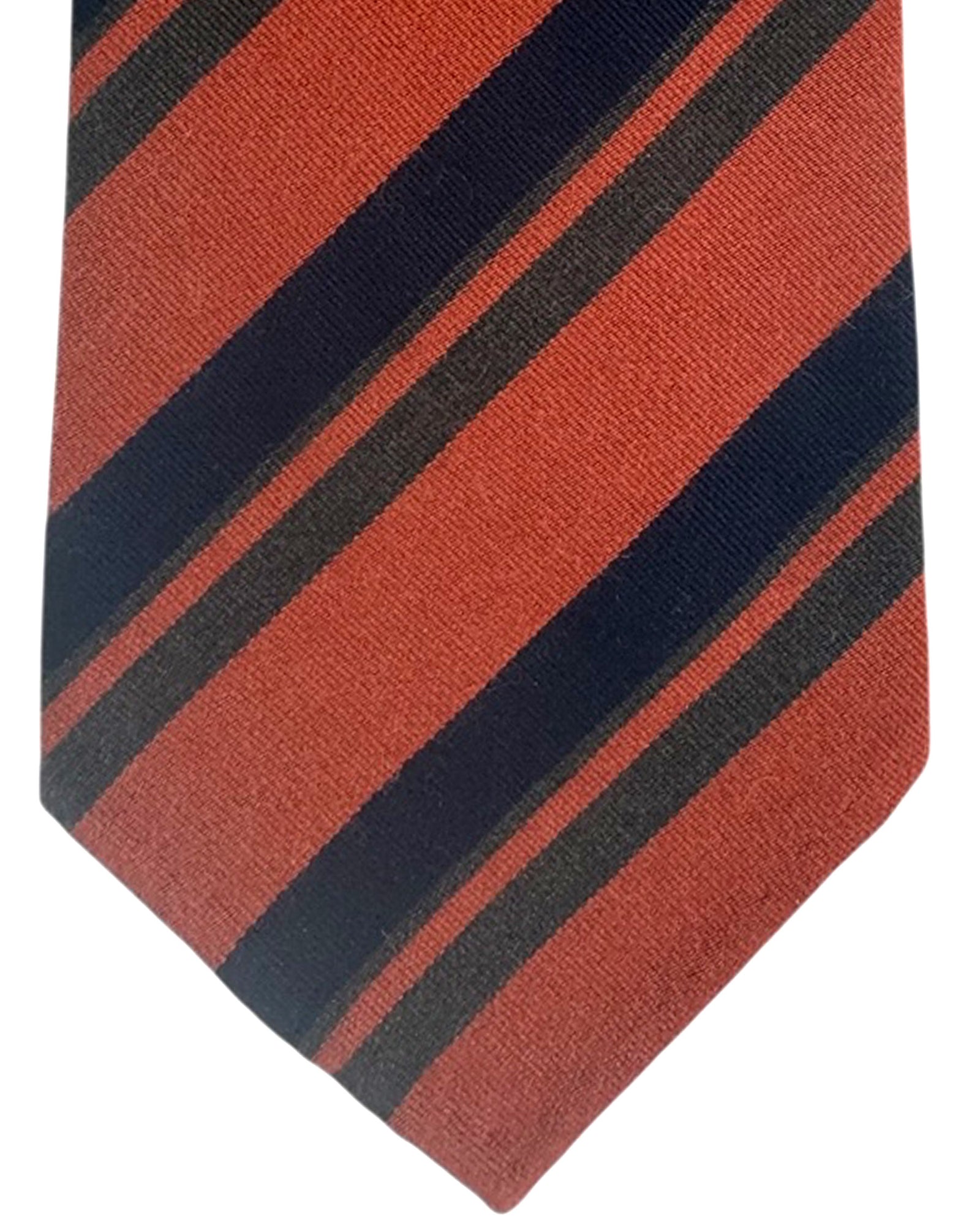 Cesare Attolini Wool Unlined Tie Brown Stripes