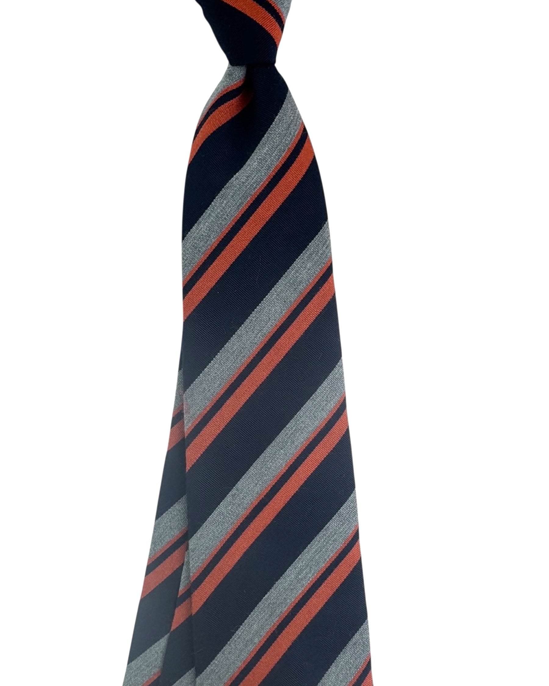 Cesare Attolini Wool Unlined Tie Gray Stripes