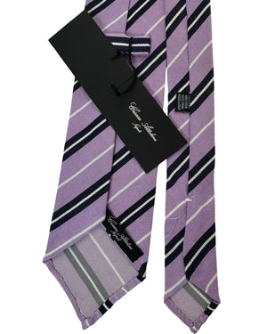 Cesare Attolini Unlined Tie Lilac Stripes