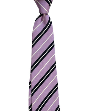 Cesare Attolini Unlined Tie Lilac Stripes