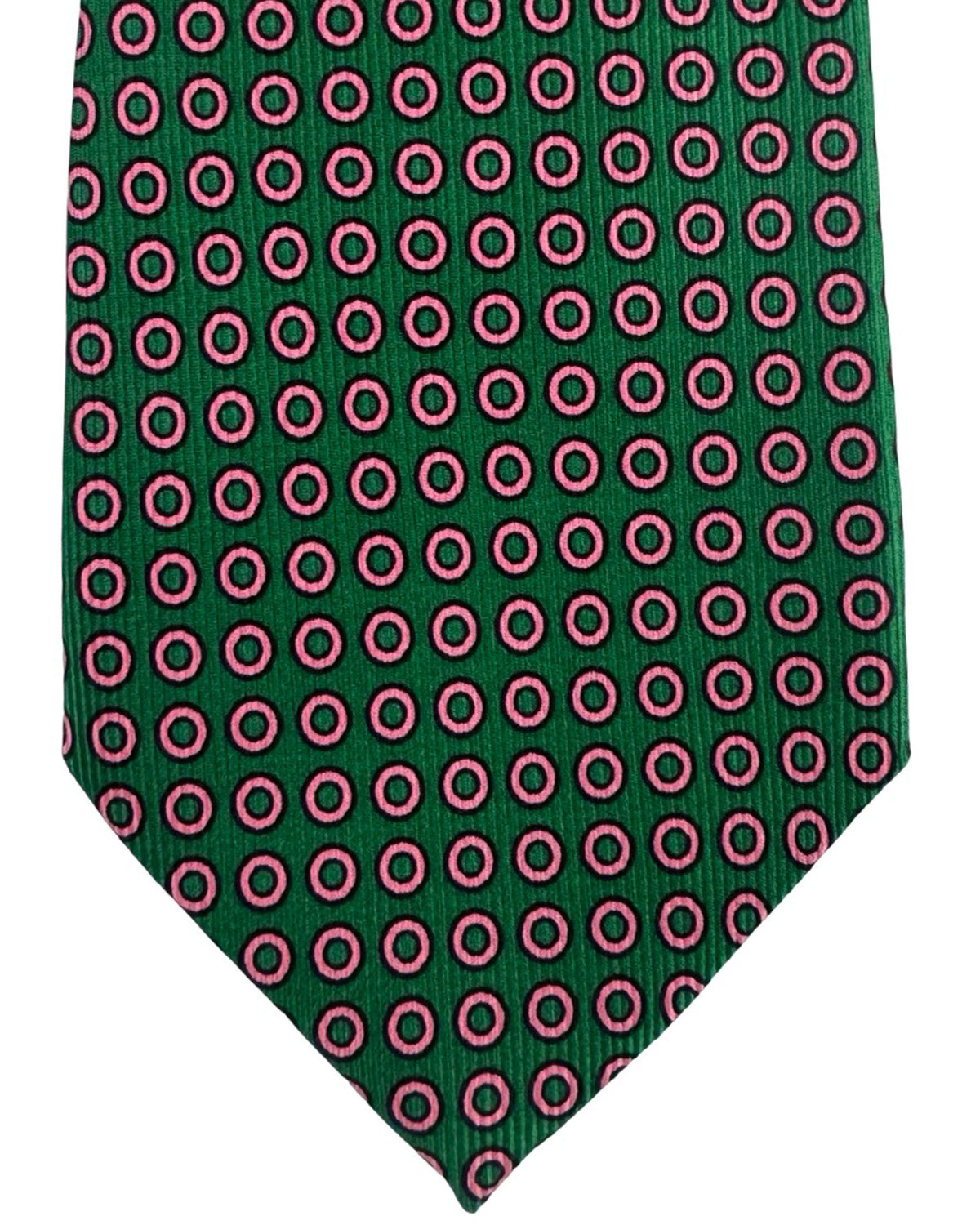 Cesare Attolini Silk ties Green Pink Mini - Sartorial