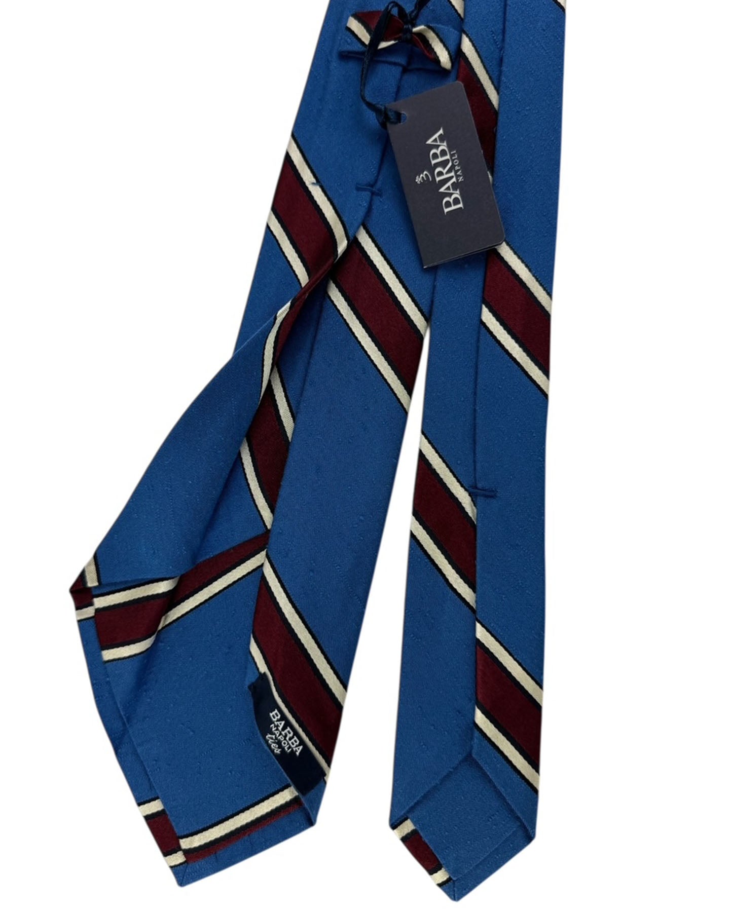 Barba Sevenfold Tie Blue Maroon Stripes