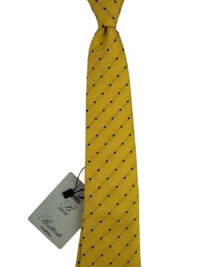 Battisti Sevenfold Tie Mustard Yellow Dots
