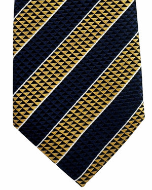 Battisti Sevenfold Midnight Blue Mustard Texture Stripes