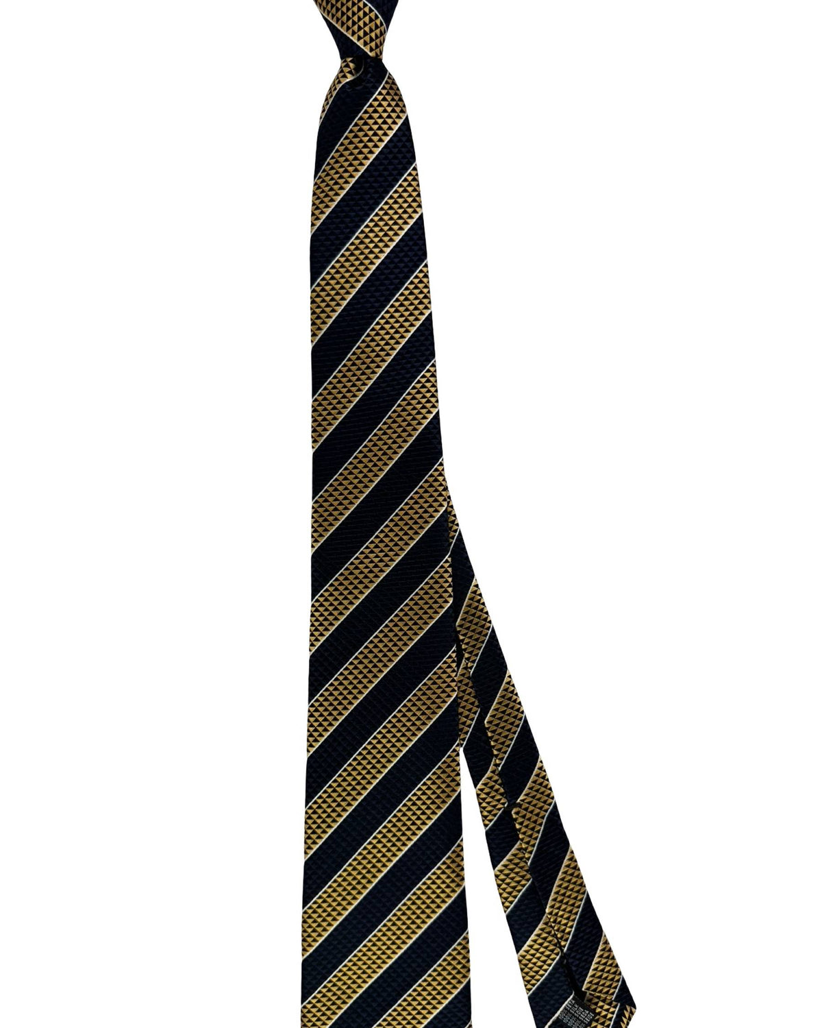 Battisti Sevenfold Midnight Blue Mustard Texture Stripes