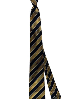 Battisti Sevenfold Midnight Blue Mustard Texture Stripes