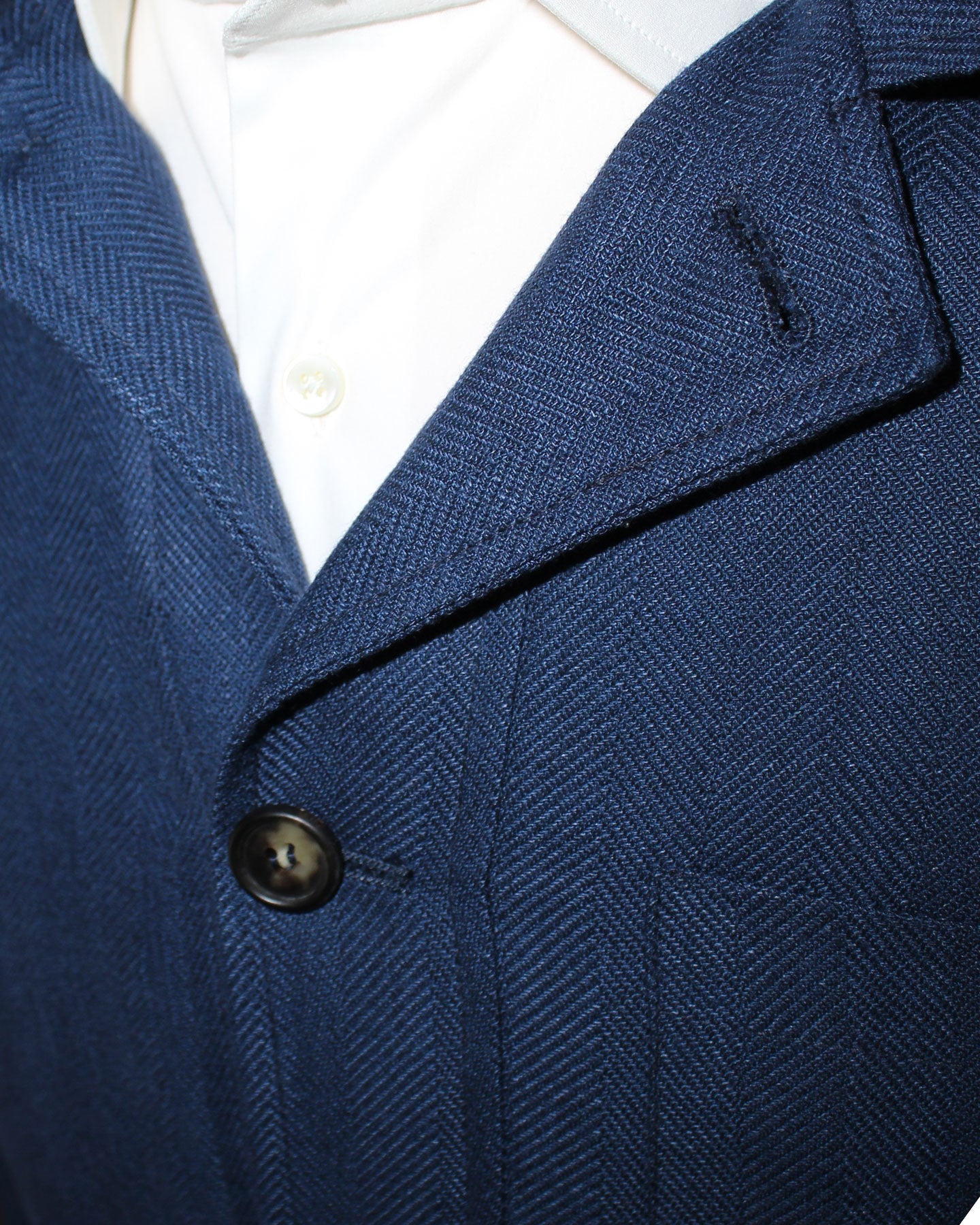 Luigi Borrelli Coat Navy Wool Linen New