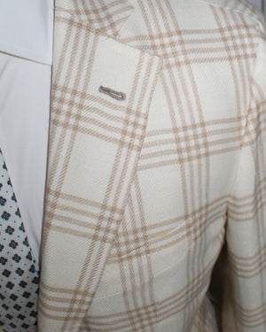 New Borrelli Sport Coat White Beige 