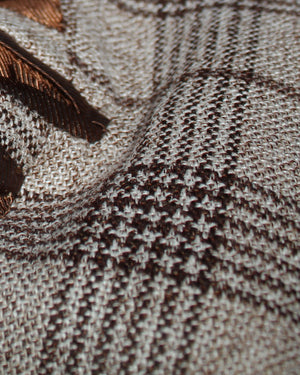 Luigi Borrelli Sport Coat Beige Gray Brown Plaid EU 50/ US 40