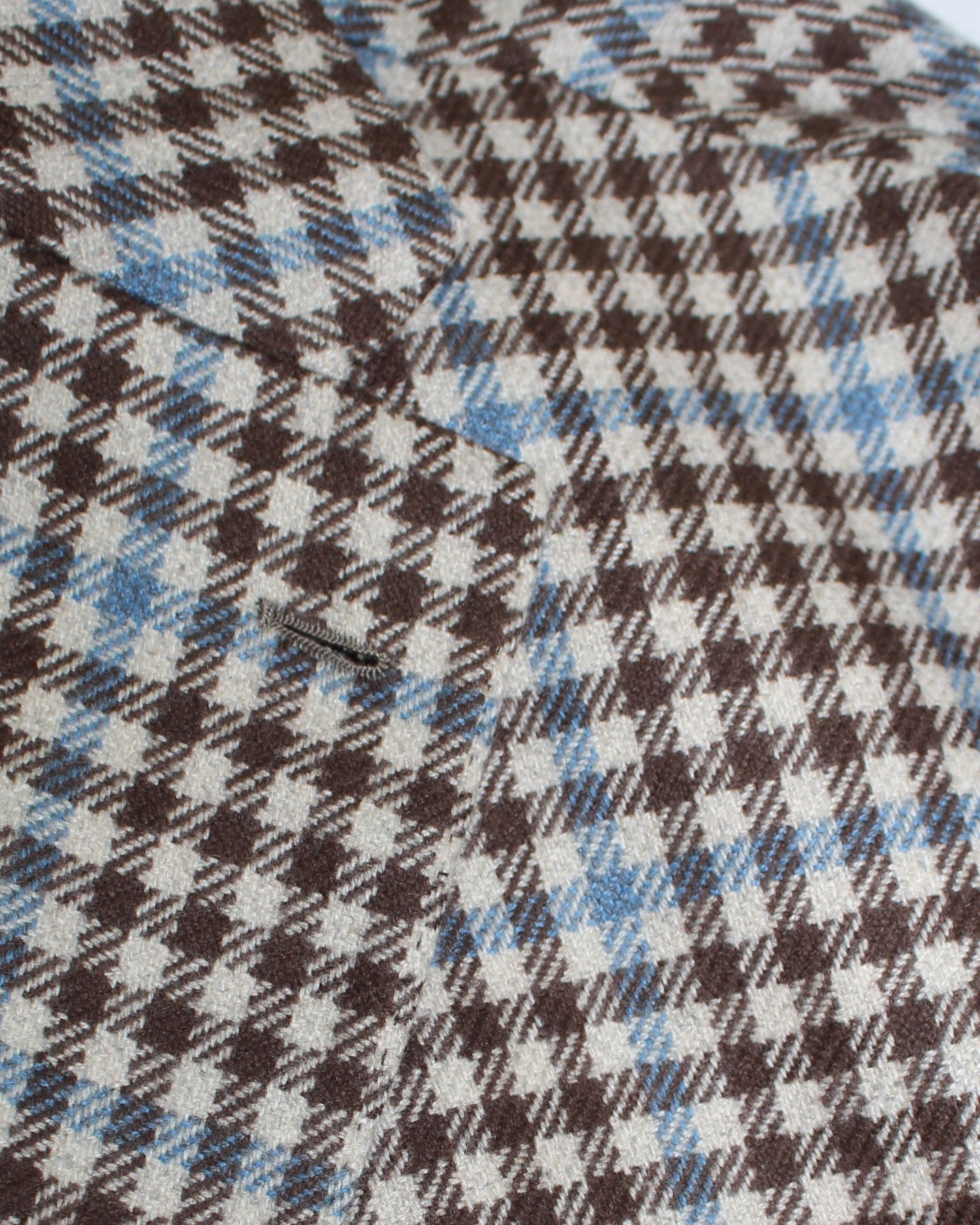 Borrelli Sport Coat White Blue Brown Houndstooth 
