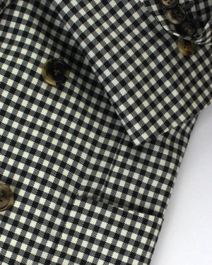 Luigi Borrelli Sport Coat White Black Check - Double Breasted - Wool Silk EU 50/ US 40