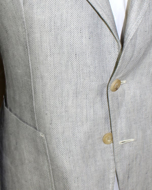 Luigi Borrelli Sport Coat Gray Wool Silk Linen