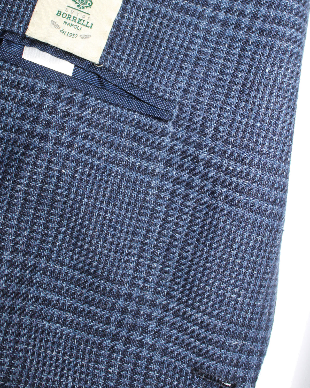 Luigi Borrelli Sport Coat Dark Blue EU 52 / US 42 Wool Silk Linen