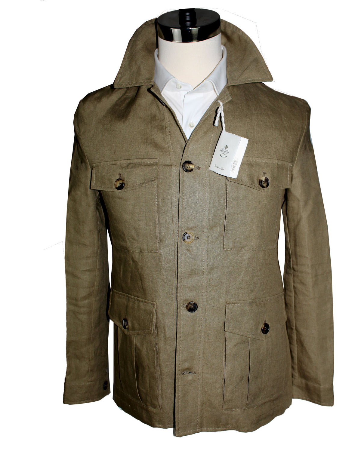 Luigi Borrelli Coat Green Linen 