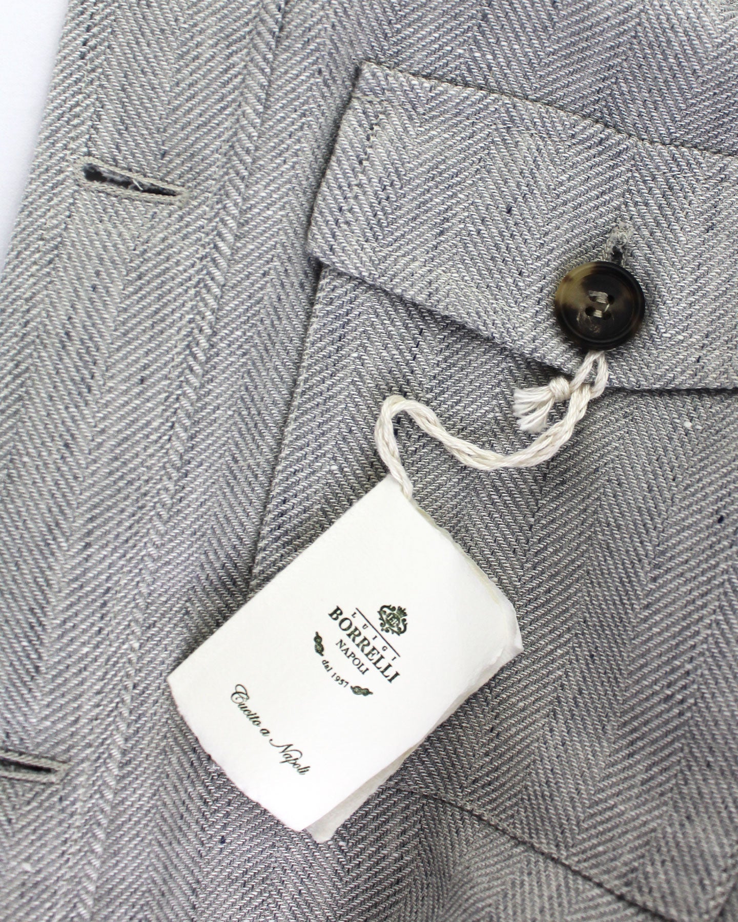 Luigi Borrelli Coat Light Gray Wool Linen 