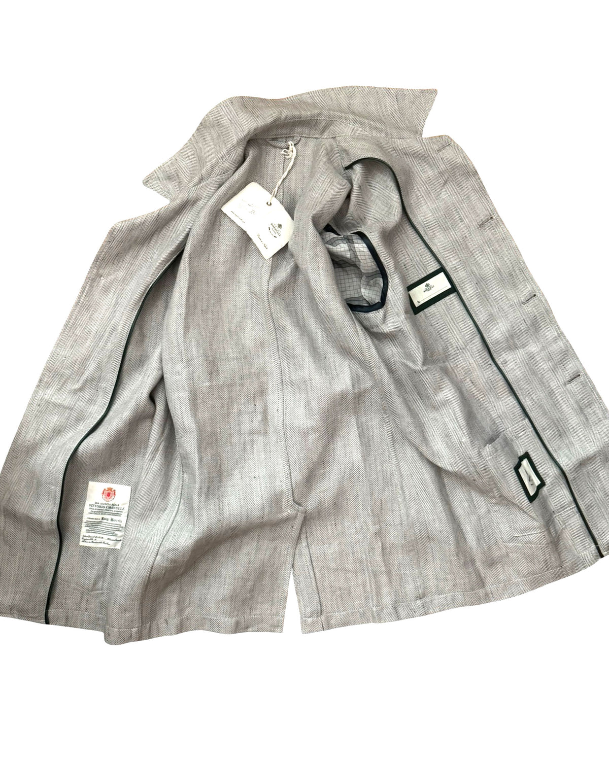 Luigi Borrelli Coat Gray Wool Linen