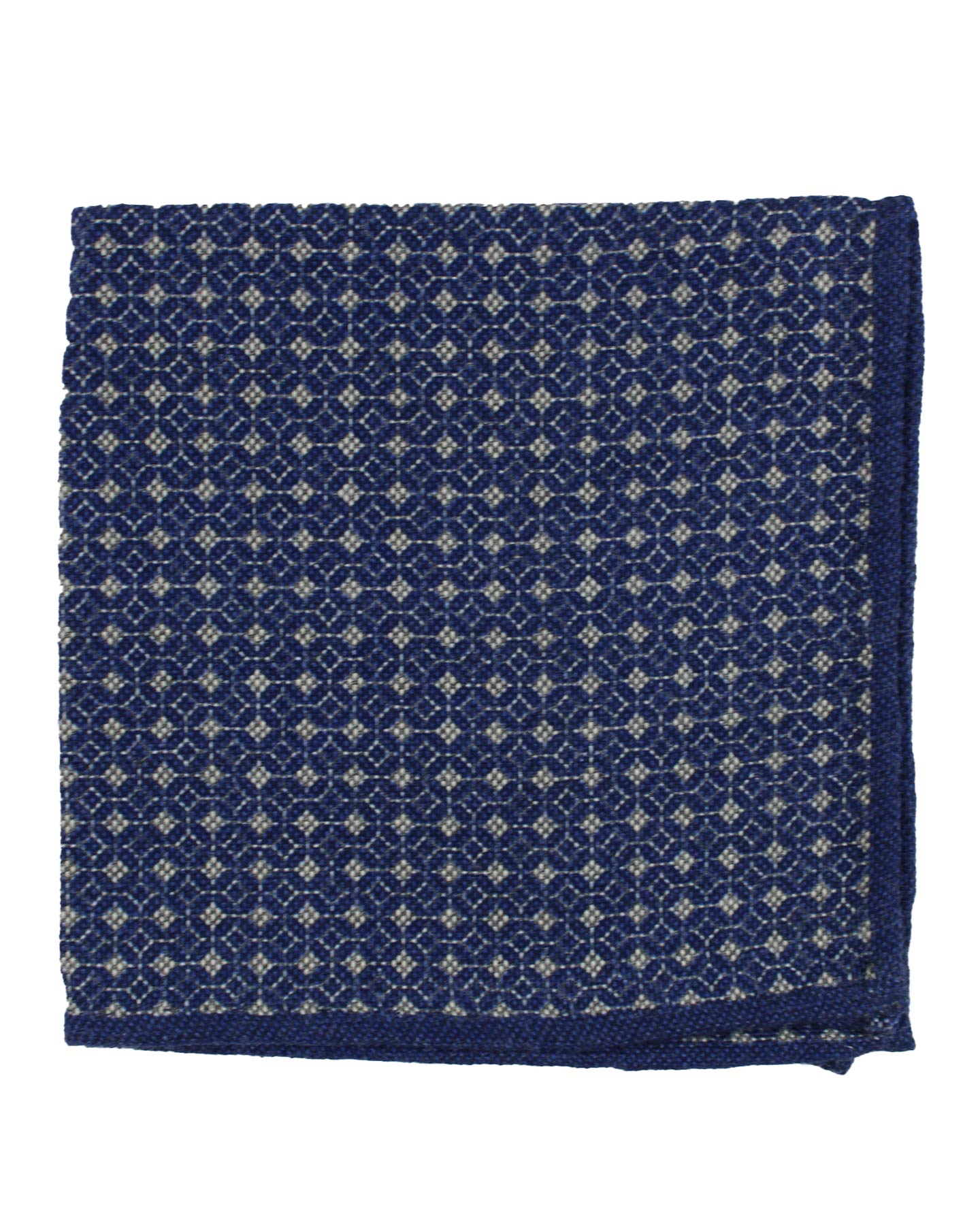 Luigi Borrelli Wool Pocket Square Navy Gray