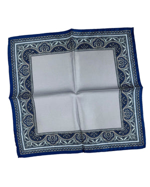 Luigi Borrelli Pocket Square Gray Ornamental SALE