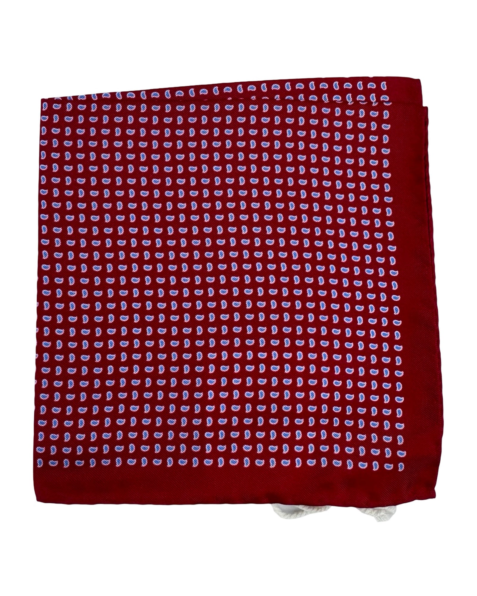 Luigi Borrelli Pocket Square Red Blue Mini Paisley