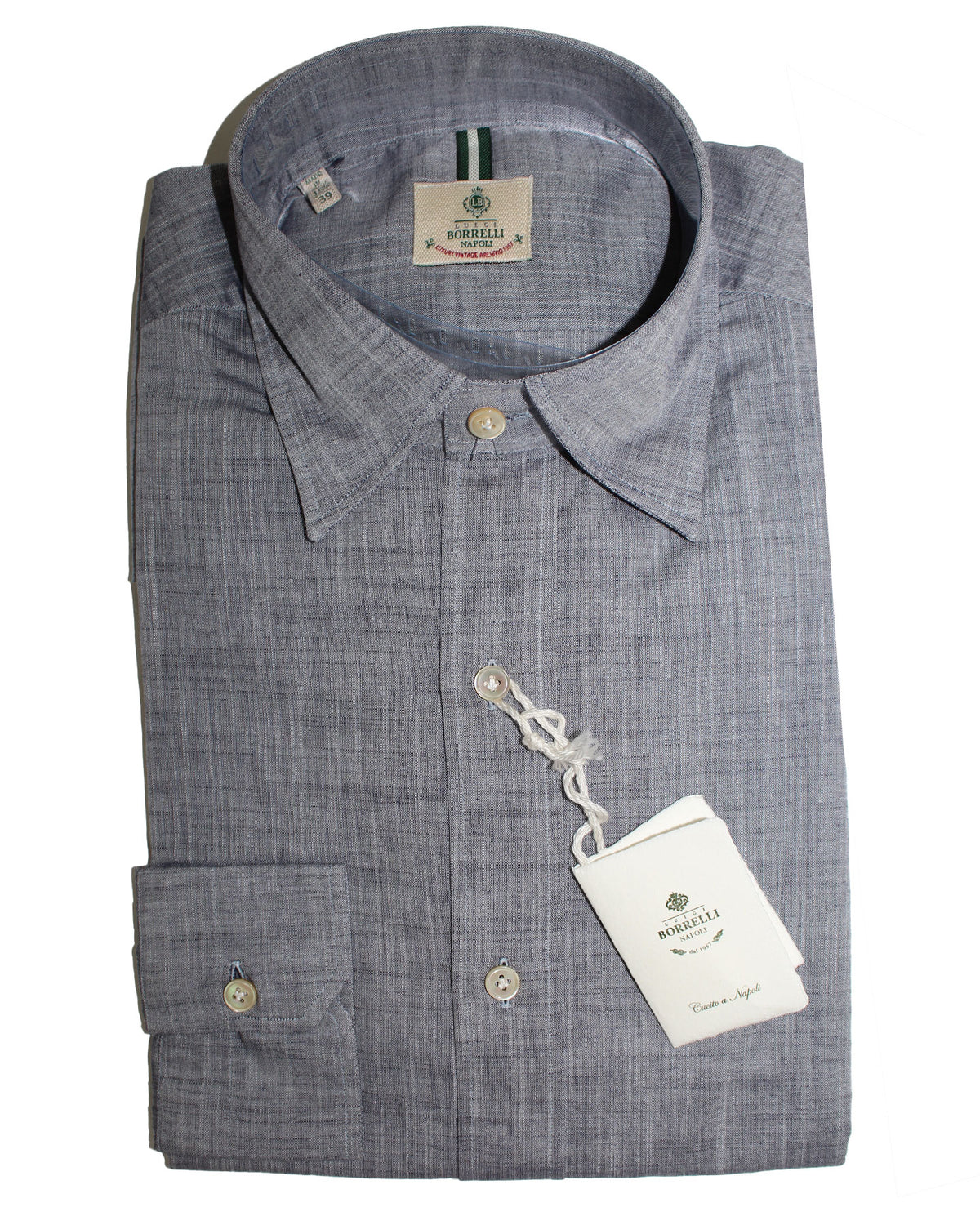 Borrelli Sport Shirt Dark Gray Midnight Blue