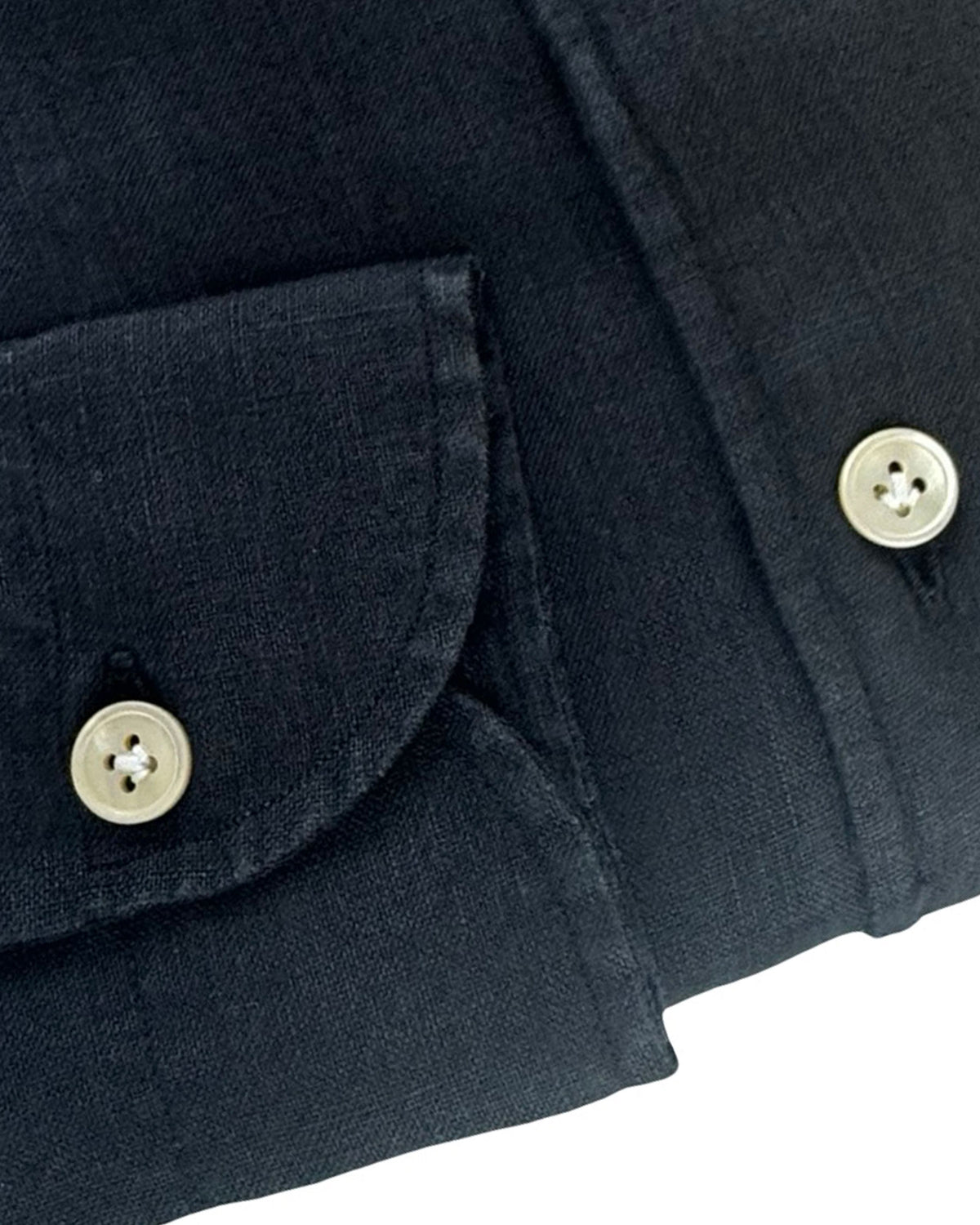 Luigi Borrelli Sport Shirt Midnight Blue 37 - 14 1/2 Linen Cotton