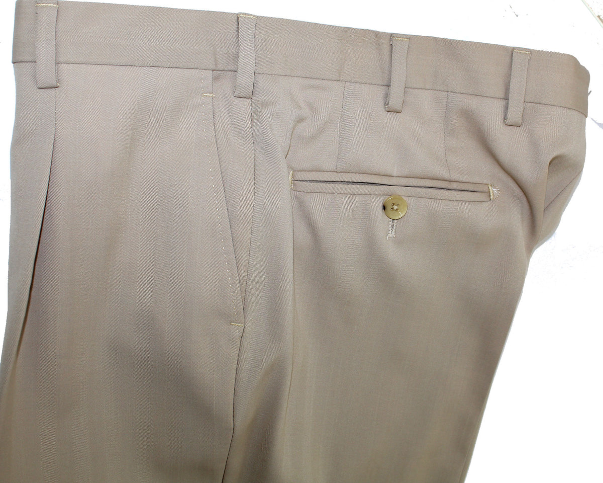Luigi Borrelli Suit Beige Double Breasted Peak Lapel EU 52/ US 42