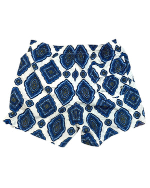 Luigi Borrelli Swim Shorts Blue Medallion Design M