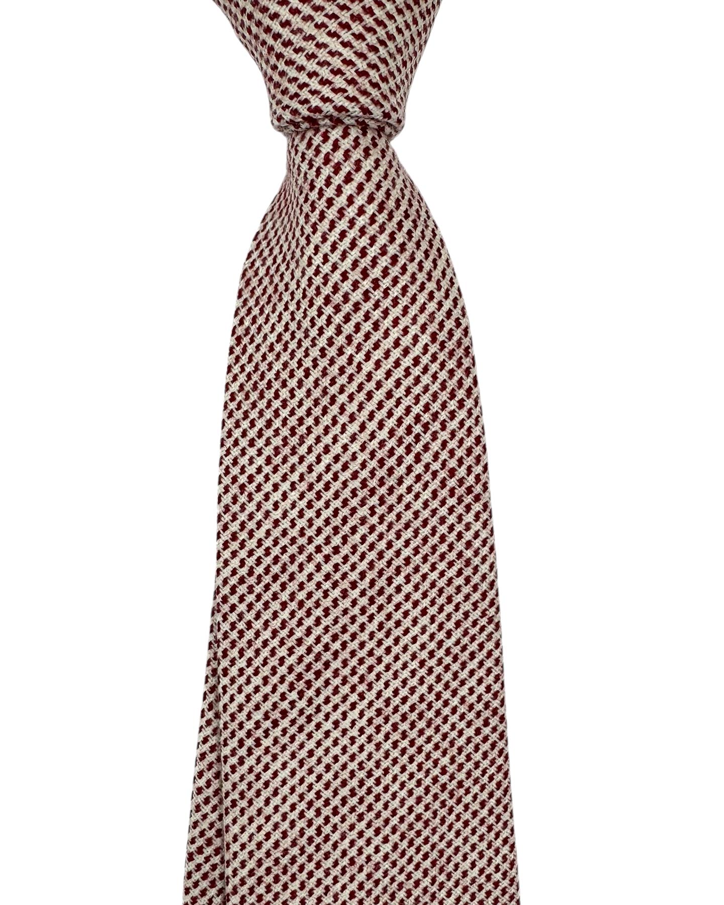 Luigi Borrelli Wool Tie Bordeaux Pattern SALE
