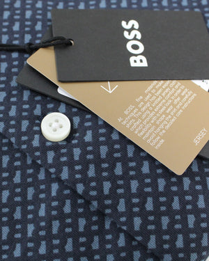 Hugo Boss Sport Shirt Midnight Gray Pattern L Slim Fit REDUCED - SALE