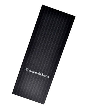 Z Zegna Tie Gray Black Design - Cotton Skinny Necktie