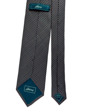 Brioni Tie Teal Pink Micro Pattern