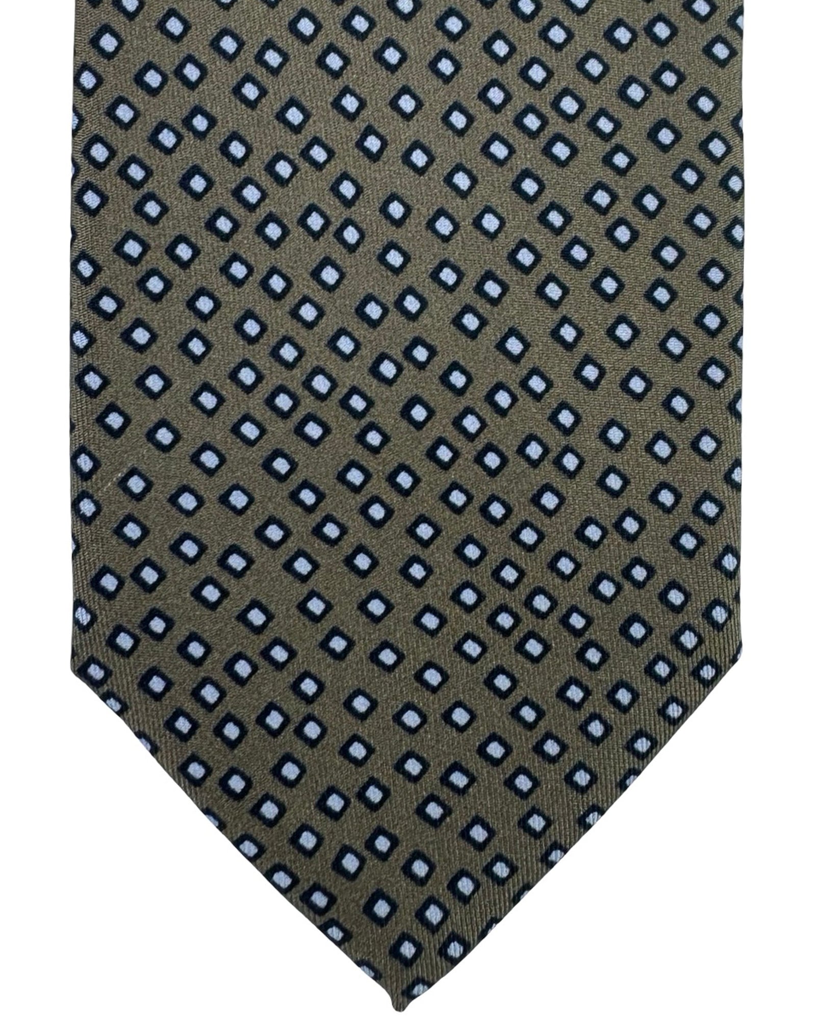Brioni Silk Tie Taupe Geometric