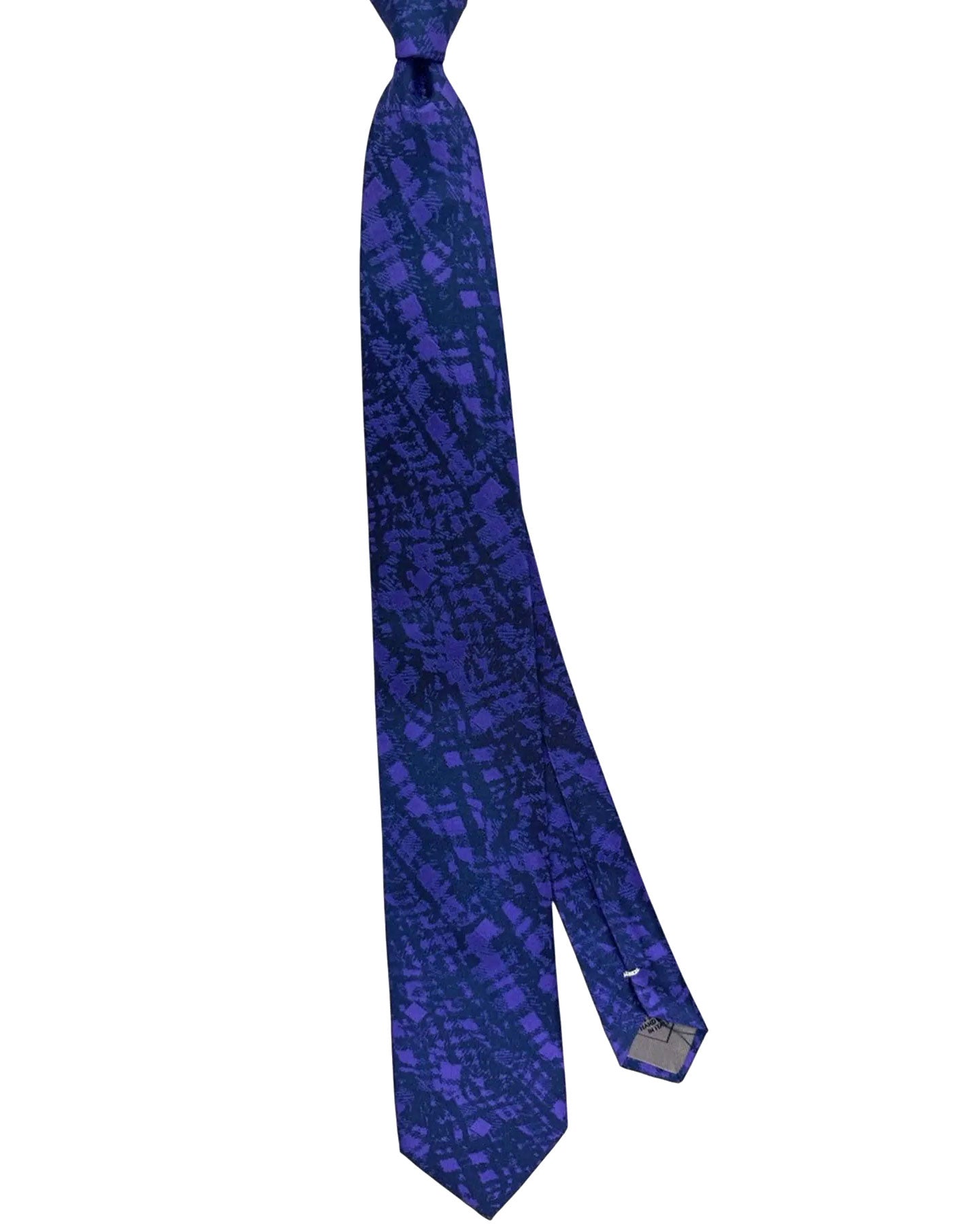 Brioni Silk Tie Purple Abstract Jacquard