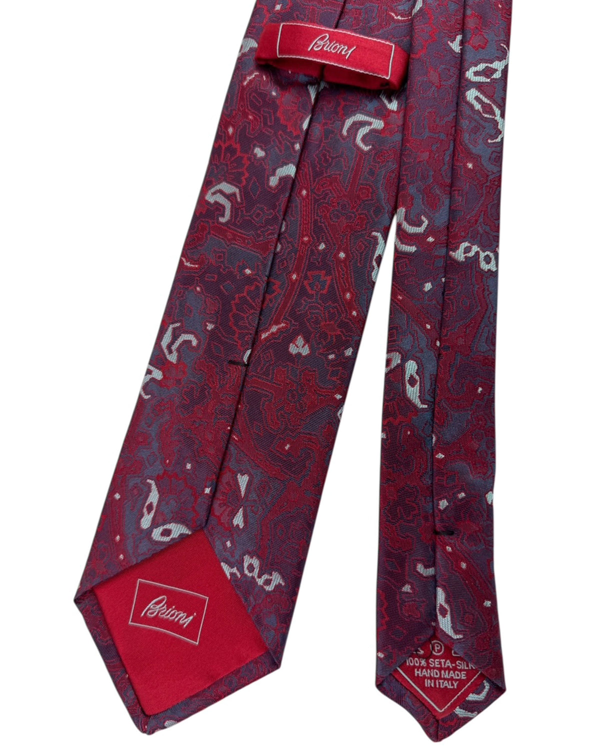 Brioni Tie Bordeaux Gray BLACK FRIDAY SALE