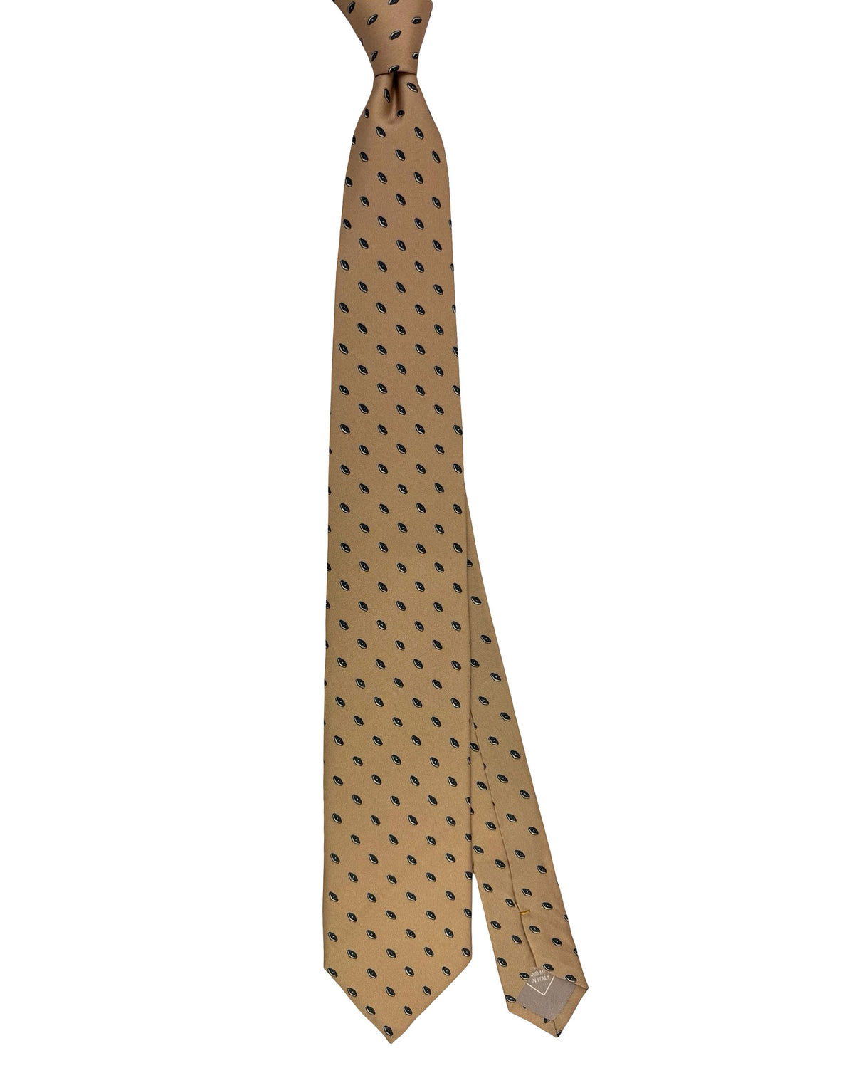 Brioni Silk Tie Taupe Mini Diamonds