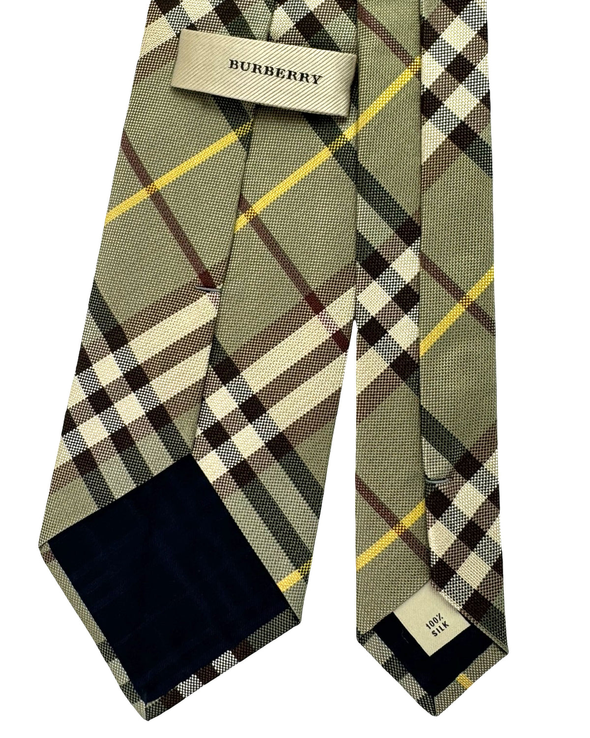 Burberry Tie Glade Green Check Design 