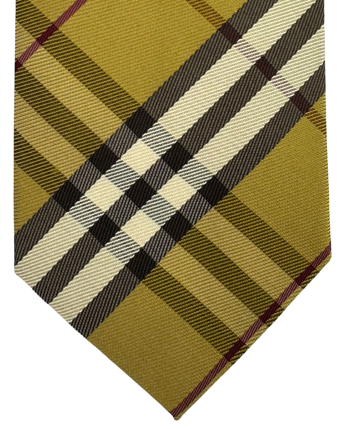 Burberry Tie Olive Check Design - Wide Necktie