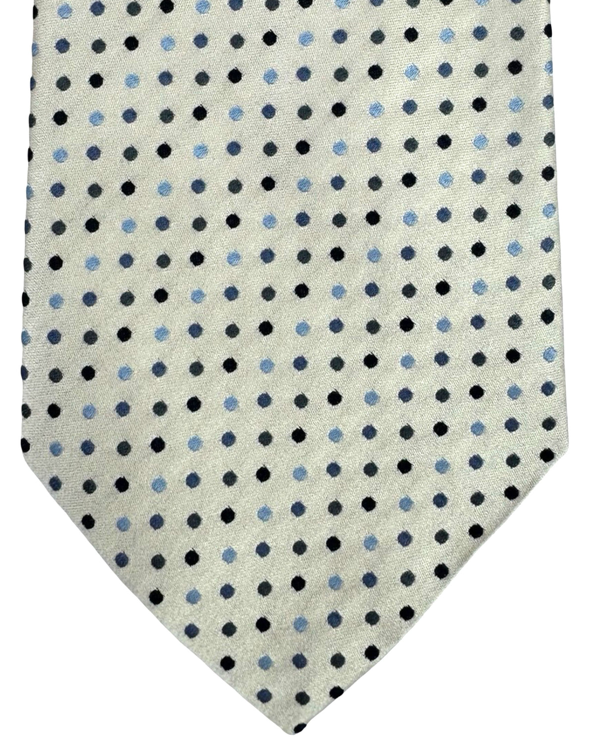 Burberry Tie White-Silver Blue Dots