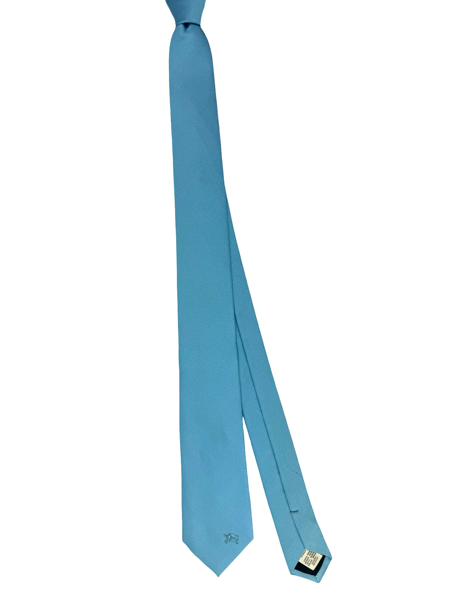 Burberry Skinny Tie Solid Light Blue Grosgrain