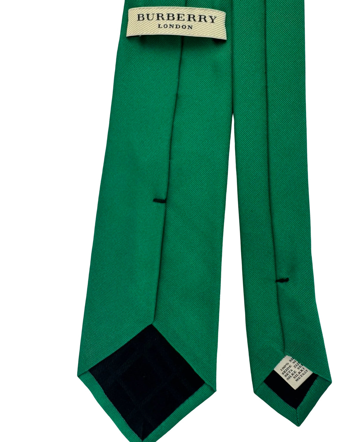 Burberry Tie Solid Bright Green Grosgrain