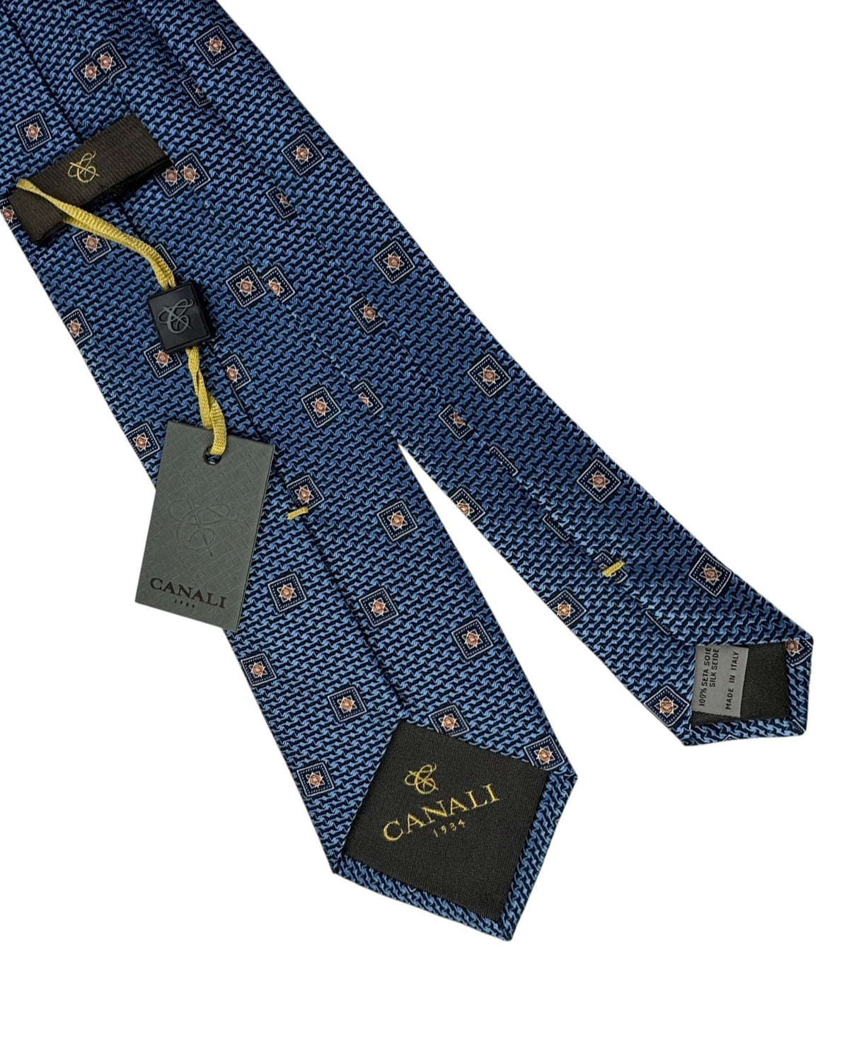 Canali Tie Blue Geometric