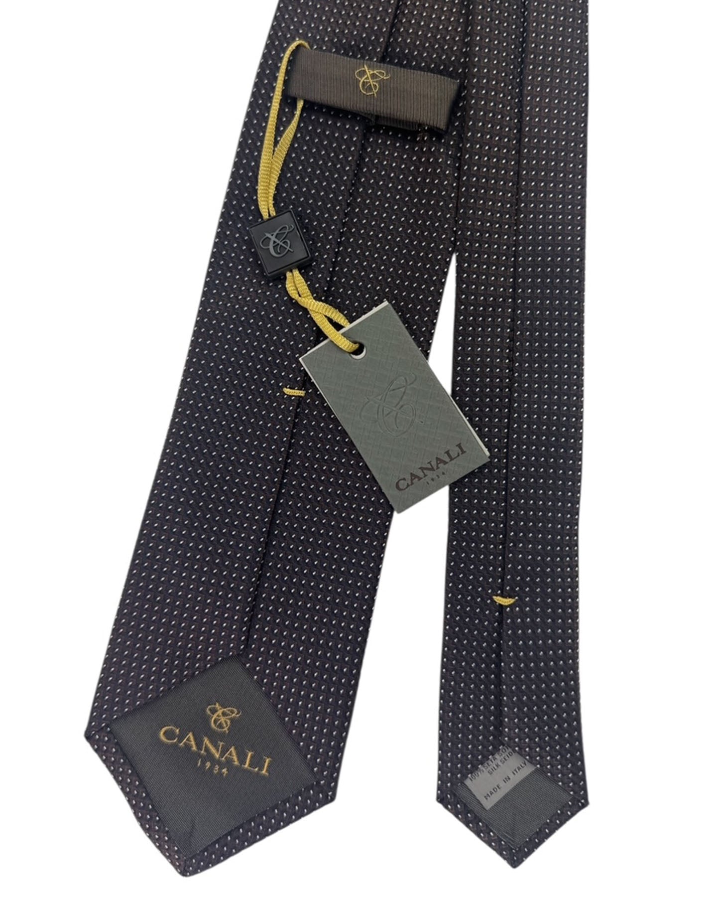 Canali Tie Chocolate Brown Mini Dot