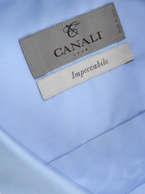 Canali Dress Shirt Blue Modern Fit 41 - 16 Impeccable