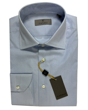 Canali Dress Shirt Graph Check New