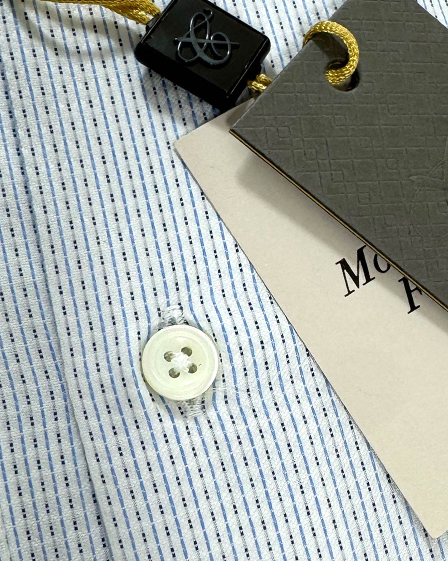 Canali Dress Shirt White Blue Navy Micro Pattern