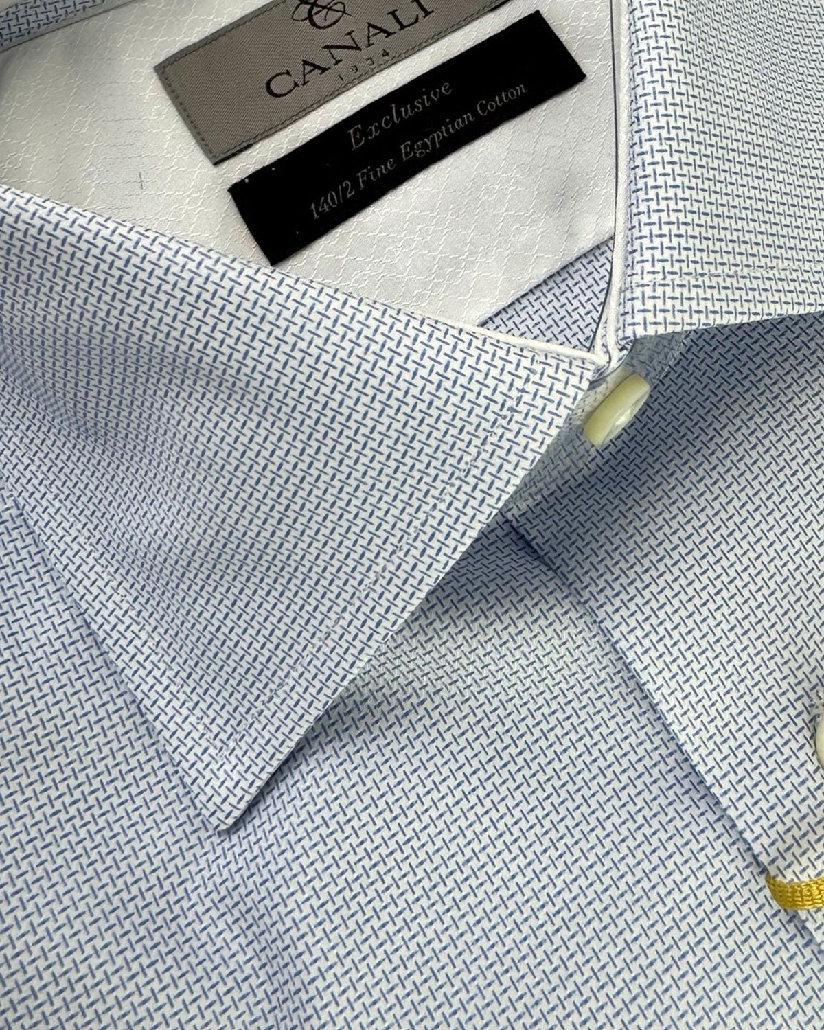 Canali Dress Shirt White Blue 