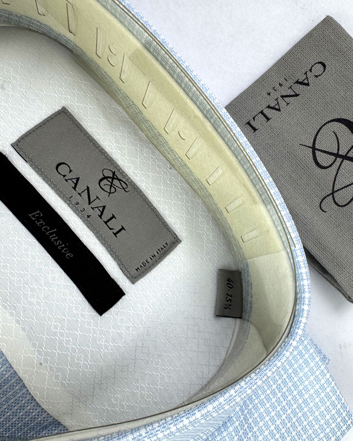 Canali Dress Shirt Blue White Chec