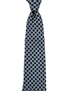 Charvet Paris Tie Black Silver Geometric